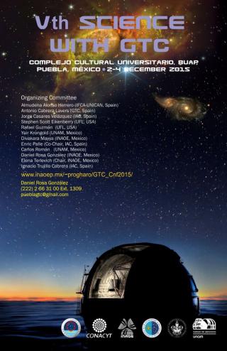 Póster del V Congreso Internacional “Ciencia con el GTC”. Créditos: INAOE 8398