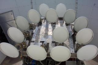 The VSA interferometre in Super-Extended Configuration. Credit: Instituto de Astrofísica de Canarias (IAC). The VSA interferometre in Super-Extended Configuration. Credit: Instituto de Astrofísica de Canarias (IAC).