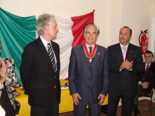 De izquierda a derecha: Cónsul General de Italia en Madrid, Sergio Barbanti, Director del IAC, Francisco Sánchez, Cónsul en S/C de Tenerife, Silvio Pelizzolo 7967