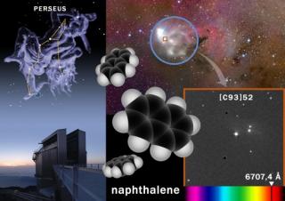 Using various telescopes in La Palma (including the Telescopio Nazionale Galileo) and Texas, IAC researchers have detected the presence of naphthalene in the interstellar medium in the direction of the star Cernis 52 in the constellation Perseus. This mol