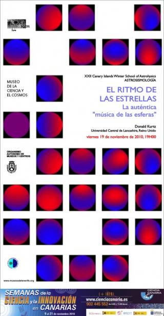 Cartel de la conferencia “El ritmo de las estrellas. La auténtica música de las esferas”. Crédito: Miriam Cruz /Museo de la Ciencia y el Cosmos. 8140