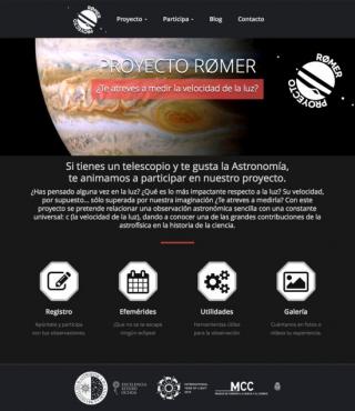 Página web principal del Proyecto Rømer, donde podrá encontrar toda la información. Créditos: IAC. 8313