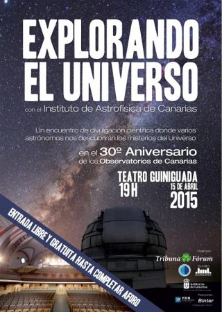 Cartel anunciador del encuentro “Explorando el Universo con el Instituto de Astrofísica de Canarias”. Crédito: IAC. 8329