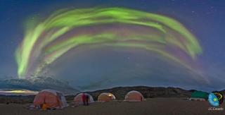 El campamento del hielo en el glaciar Qaleraliq será uno de los lugares desde donde se observarán las auroras en Groenlandia (J.C. Casado, tierrayestrellas.com). 8368
