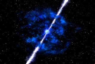 Artist´s impression of a gamma ray burster. Credits: NASA/Zhang & Woosley