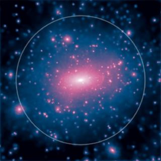 Materia oscura en dos galaxias simuladas en un ordenador. La única diferencia entre ambas es la naturaleza de la materia oscura. Sin colisiones en la de izquierda y con colisiones en la de la derecha. El trabajo sugiere que la materia oscura en galaxias reales se parece más a la de la derecha, menos grumosa y más difusa que en la de izquierda. El círculo señala el final de la galaxia. Crédito: Imagen del artículo Brinckmann y colaboradores (2018, MNRAS, 474, 746; https://doi.org/10.1093/mnras/stx2782). Materia oscura en dos galaxias simuladas en un ordenador. La única diferencia entre ambas es la naturaleza de la materia oscura. Sin colisiones en la de izquierda y con colisiones en la de la derecha. El trabajo sugiere que la materia oscura en galaxias reales se parece más a la de la derecha, menos grumosa y más difusa que en la de izquierda. El círculo señala el final de la galaxia. Crédito: Imagen del artículo Brinckmann y colaboradores (2018, MNRAS, 474, 746; https://doi.org/10.1093/mnras/stx2782).