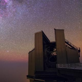 Sky extinction effect close to the horizon with TNG and GTC telescopes at the forefront. Sky extinction effect close to the horizon with TNG and GTC telescopes at the forefront.
