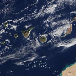 Canarias desde el espacio Imagen satelital de las Islas Canarias