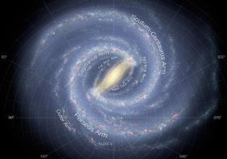 Mapa vial anotado de la Vía Láctea”, representación artística por R. Hurt, SSC-Caltech, NASA/JPL-Caltech Project Image