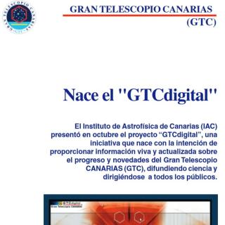 Cover Gran Telescopio Canarias (GTC). The "GTCdigital" is born.