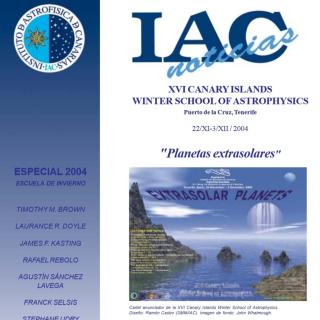 Cover Winter School 2004 "Extrasolar planets". Special Edition