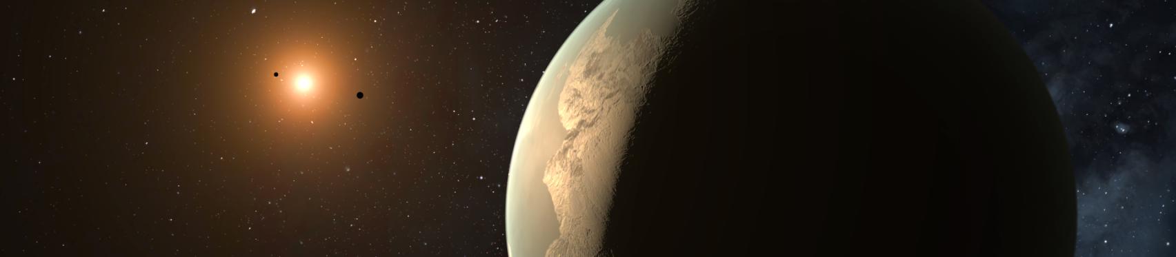 Recreación artística de GJ 3998 d, una supertierra en la zona habitable de su estrella